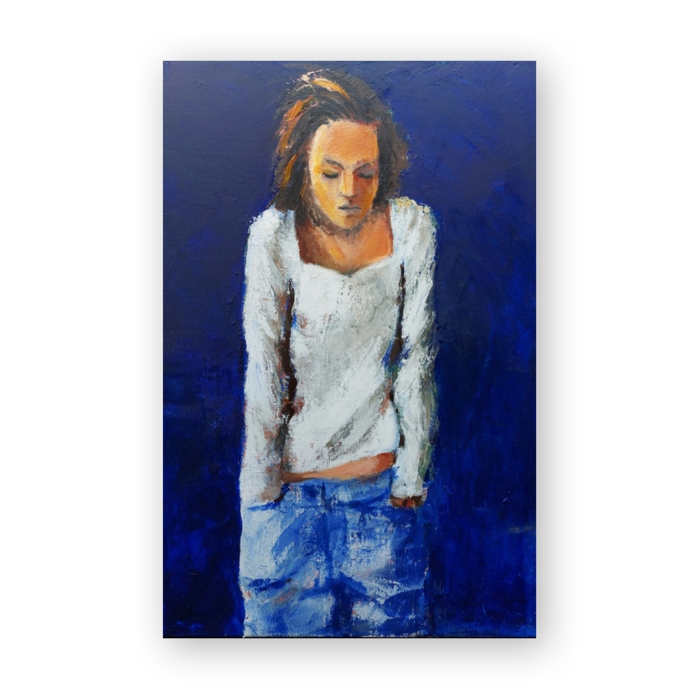 Meisje in witte blouse